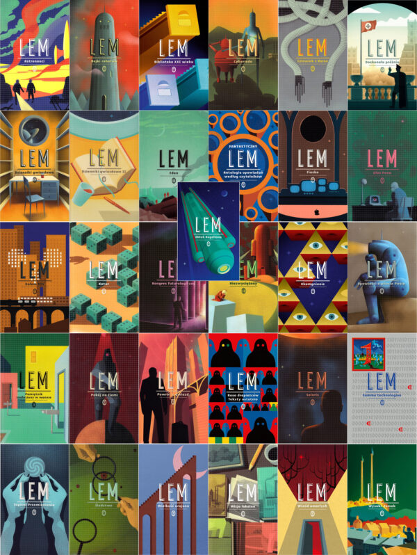 aaa-wielki-pakiet-31 lem komplet 31 książek z okładkami przemka dębowskiego